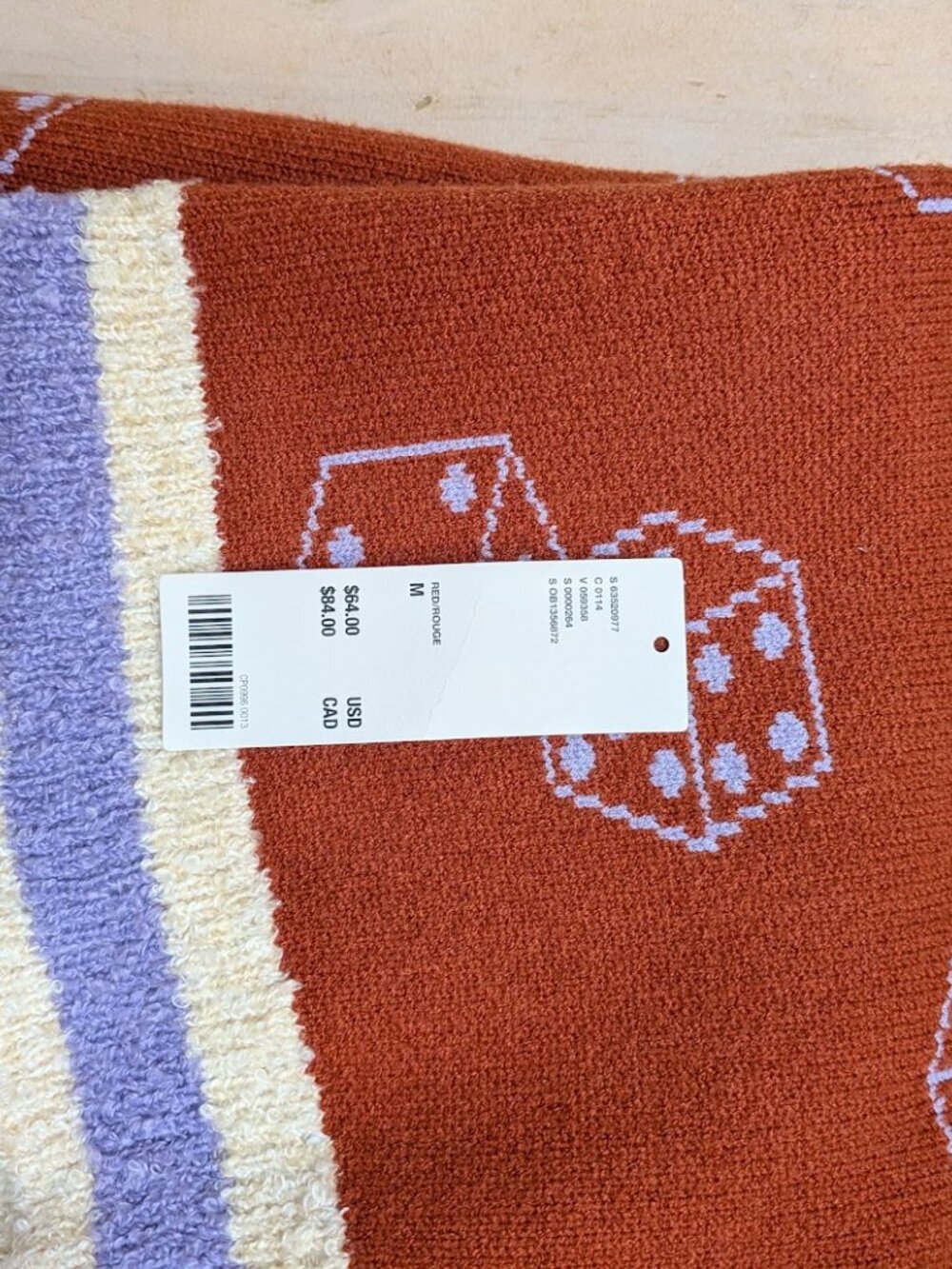 Urban Outfitters Dice Sweater Vest Medium Rust Lavender Y2K - Picture 10 of 12